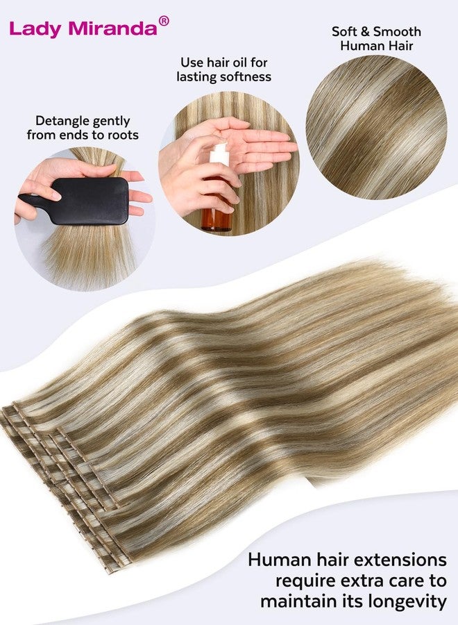 LADY MIRANDA 14 Inch Micro Beads Human Hair Extensions 100g 8PCS Double Weft Hair Extensions Real Human Hair Seamless Handmade Wefts for Effortless Volume (9A/60, 14 Inch) - Image 3